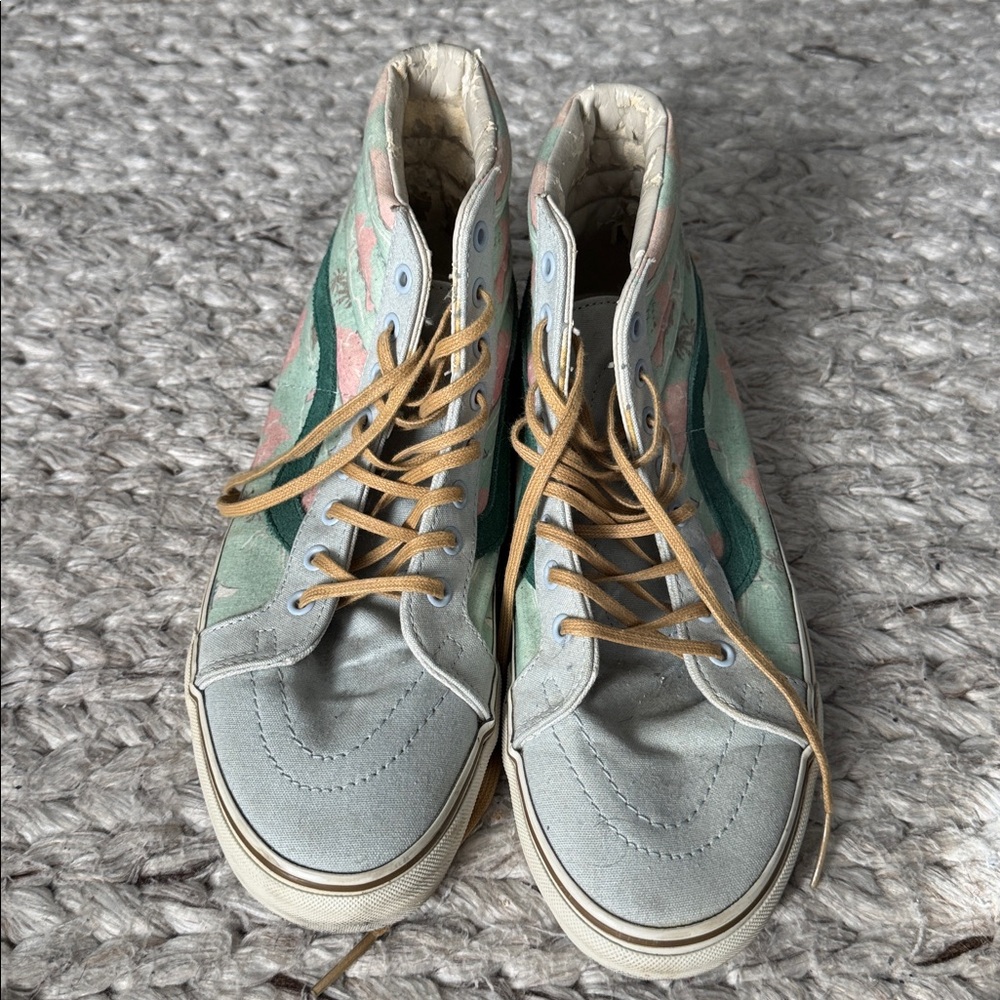 Vans Palm and Sail green and blue High-Top Sneakers
